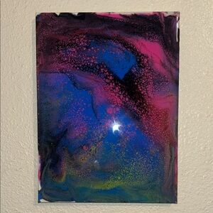 Vibrant Blue and Pink Abstract Canvas by [Brand]